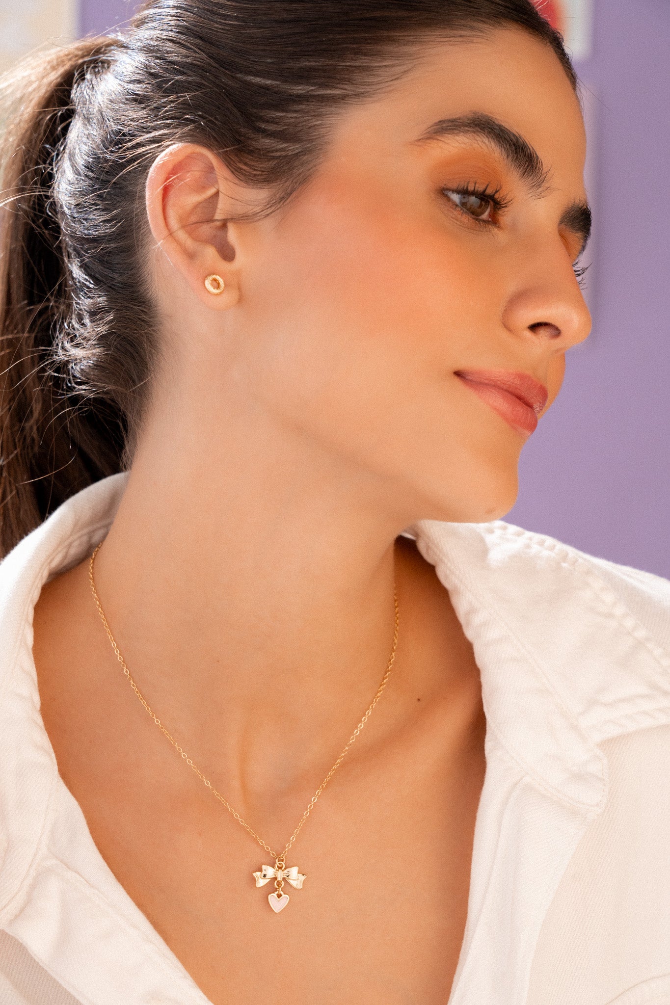 COLLAR LAZO AMOR + ARETES - GOLD