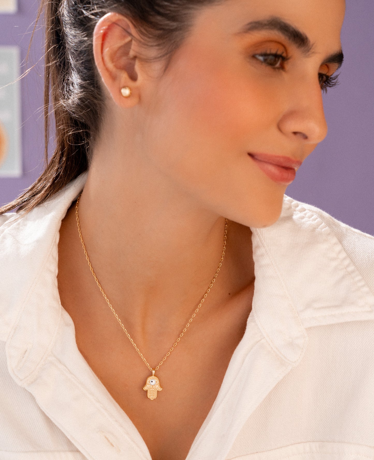 COLLAR MANO HAMSA + ARETES - GOLD