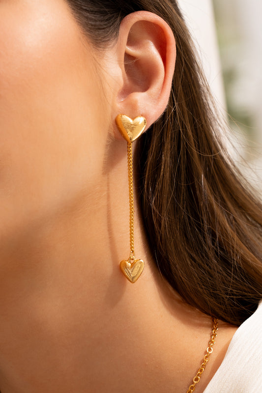 ARETES CADENA CORAZÓN