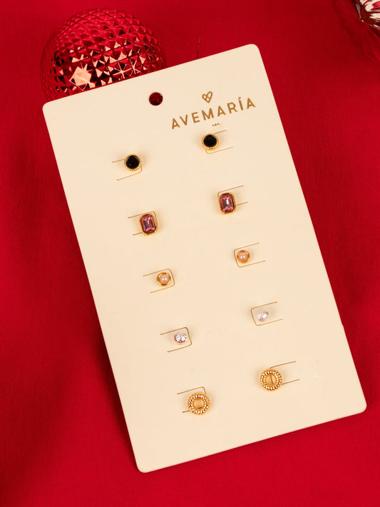 SET X5 ARETES PERLA