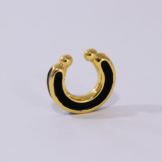 EARCUFF BASIC GOLD - NEGRO