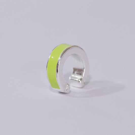 EARCUFF POP SILVER - VERDE